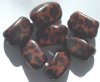 7 30x20mm Resin Brown Black Leopard Print Nuggets